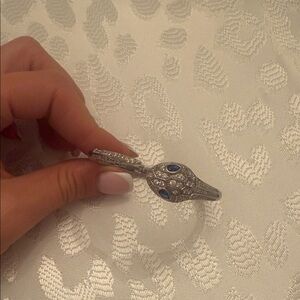 Silver and blue sliver snake braclet